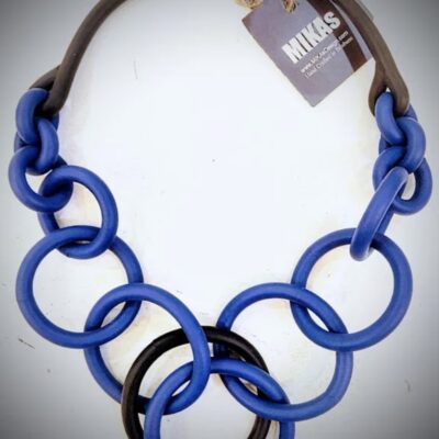 Chain Necklace Blue and Black by MiKasDesgins